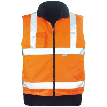 HI-WAY FLUO mellény, 280g, 70% poliészter, 30% PU, polár bélés, fényvisszaverő