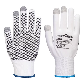 A118 - Grip 13 PVC pöttyös érintőképernyős kesztyű (12 pár)