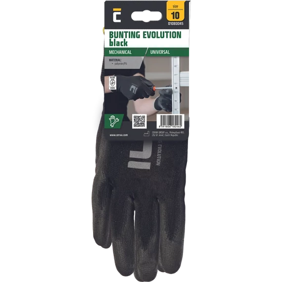 BUNTING EVO BLACK kesztyű akasztófüllel