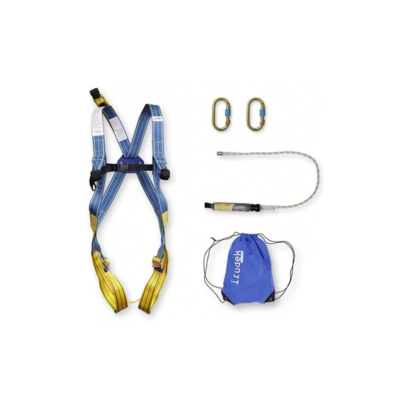 Heveder szett Irudek Apeninos light 2 plus + 981 karabiner 361 energiaelnyelő, kék/sárga