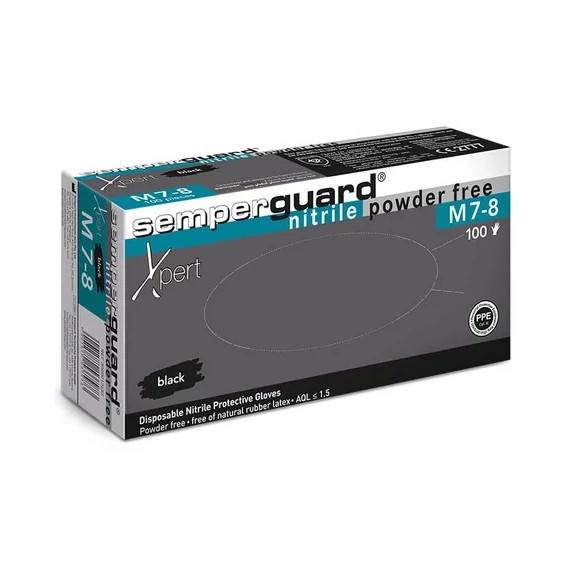 Semperguard Xpert Black púdermentes nitril kesztyű