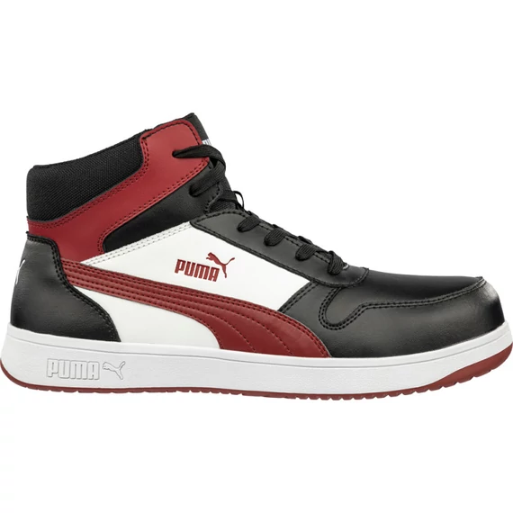 Puma Frontcourt BLK/WHT/RED Mid S3L ESD FO HRO SR munkavédelmi bakancs 