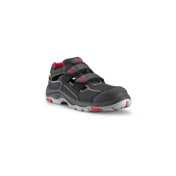 Védőszandál O1 ESD SRC, orrmerevítő nélkül, PU/gumi talppal TOP BROOKLYN SANDAL fekete/piros