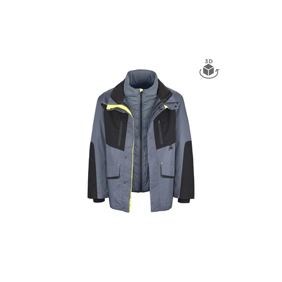 TOP PHOENIX CO2D PRK kabát, black/grey/fluo yellow