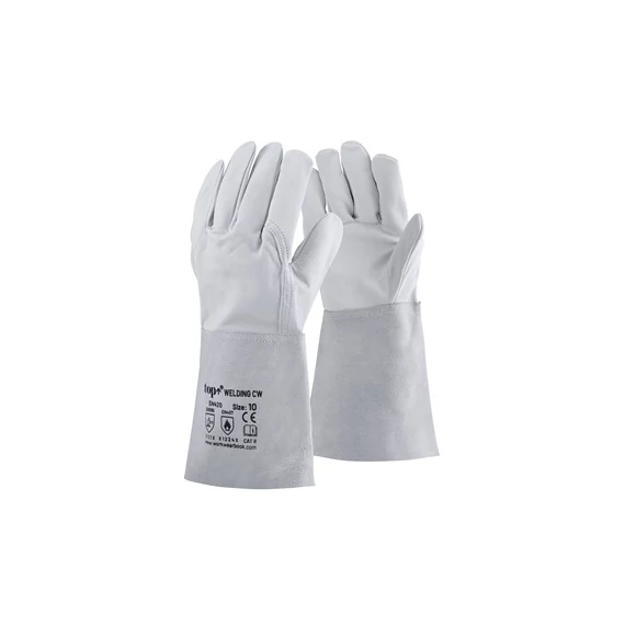 TOP WELDING CW hegesztőkesztyű, 15 cm bivalybőr mandzsetta, szürke