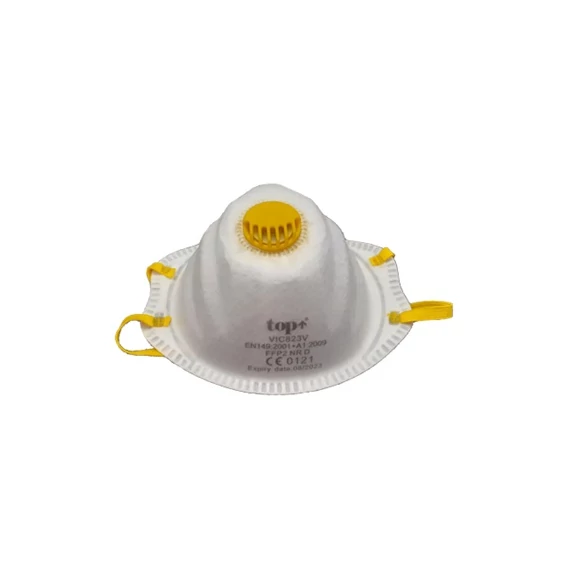 Maszk ffp2 szelepes TOP VIC823V, fehér/sárga