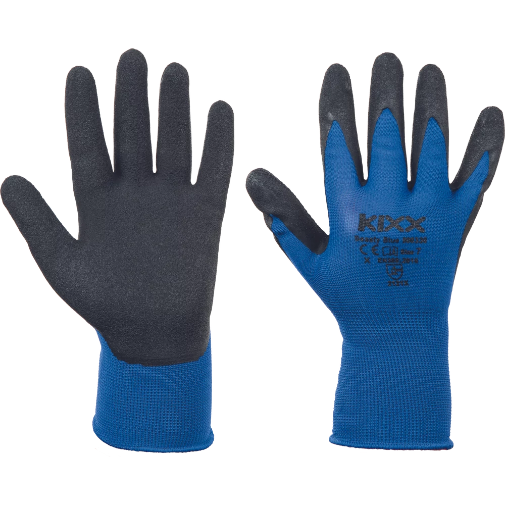 BEASTY BLUE kesztyű nylon, latex tenyérrel