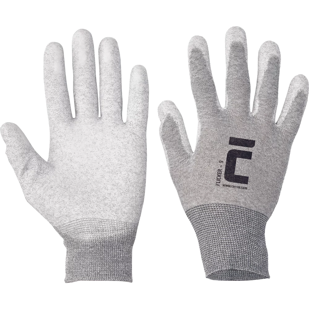 FLICKER kötött nylon, tenyér PU, antisztatikus