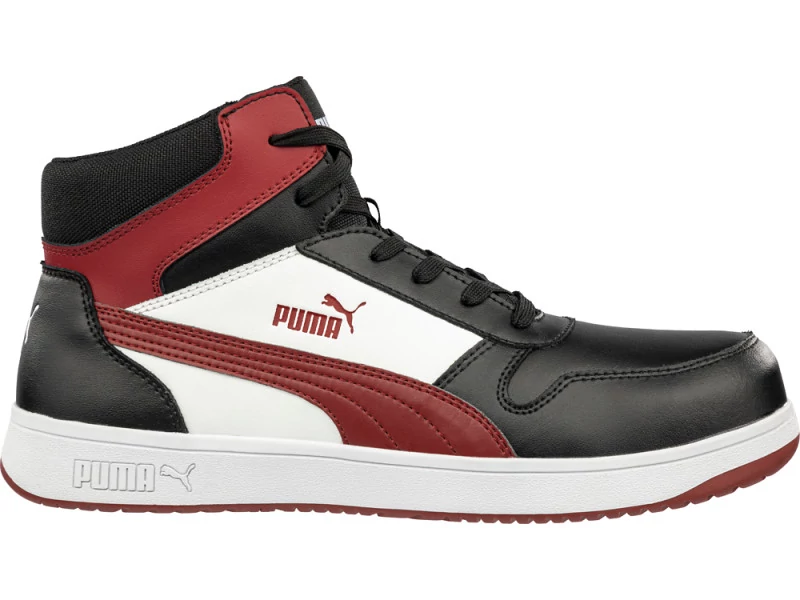 Puma Frontcourt BLK/WHT/RED Mid S3L ESD FO HRO SR munkavédelmi bakancs 