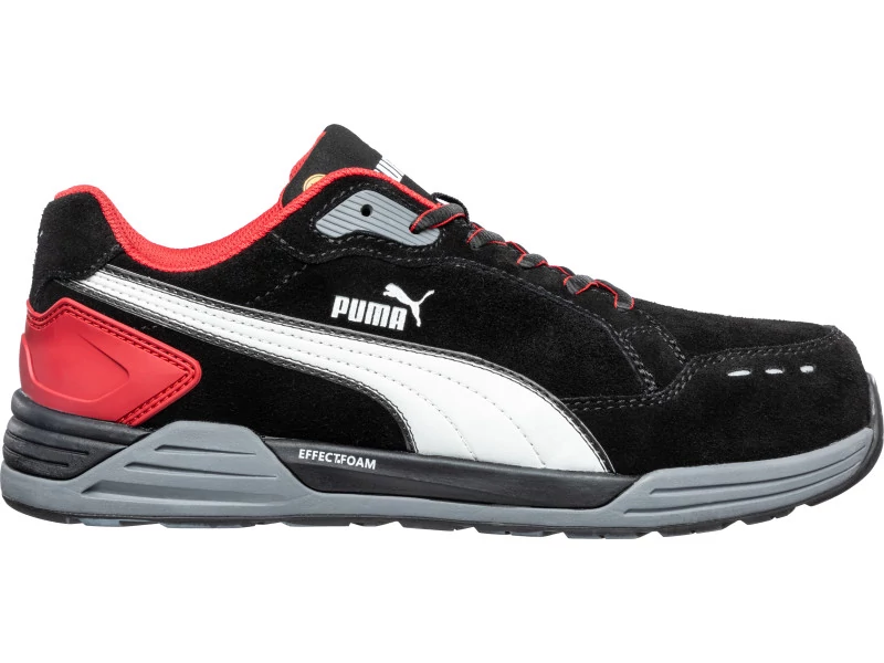 Puma Airtwist Blk Red Low S3 ESD HRO SRC munkavédelmi cipő 