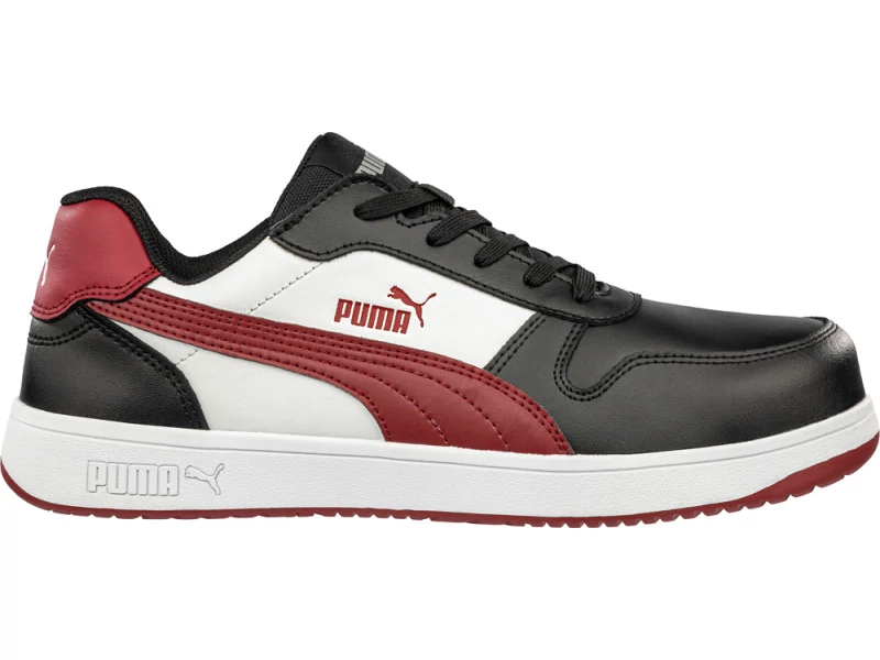 Puma Frontcourt BLK/WHT/RED Low S3L ESD FO HRO SR munkavédelmi cipő 