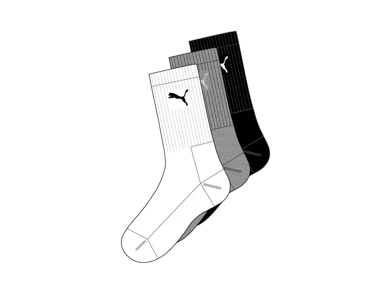 Puma Sport zokni - 3pár/csomag 